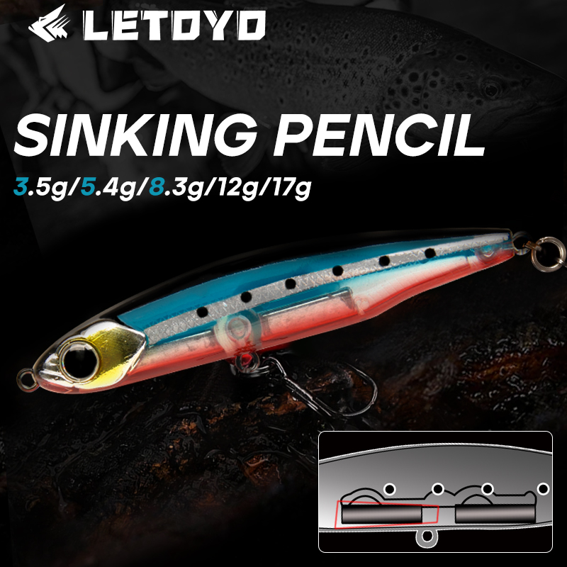 Fishing Lure Spoon - LETOYO Sinking Pencil 17g 12g-3.5g Artificial
