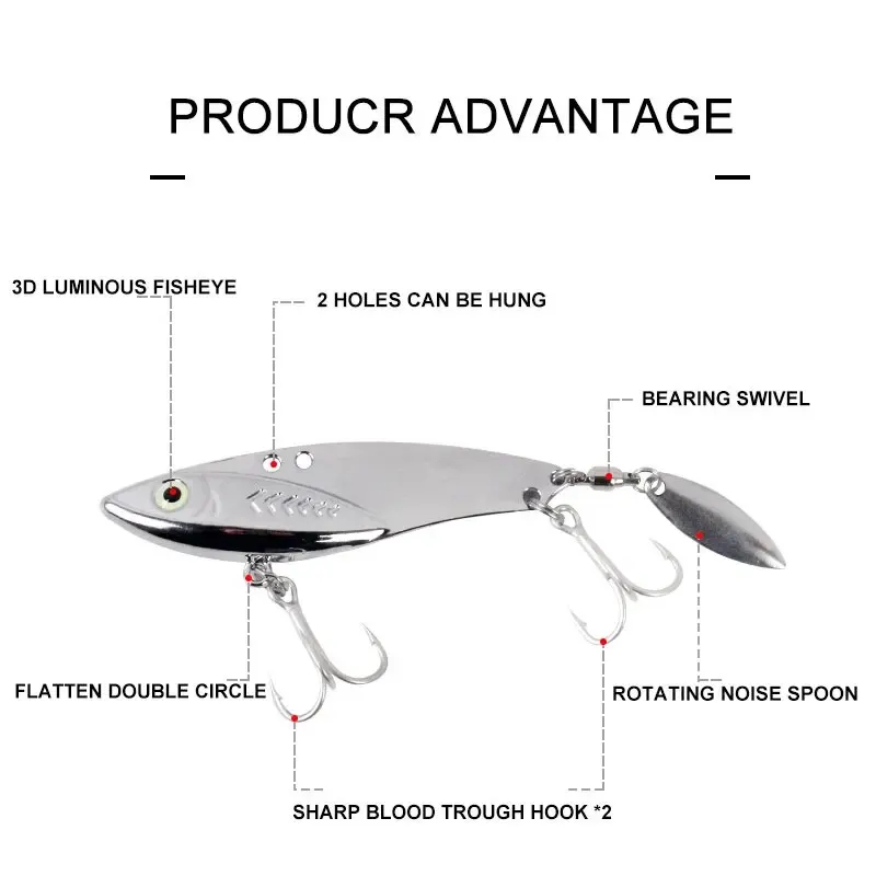 5g-30g Zinc Alloy Metal VIB Lu - Fishing Lure Blade Bait review and price