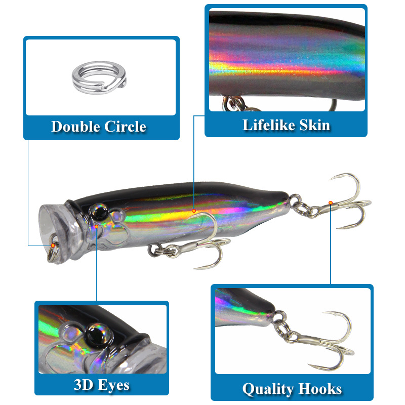 5Pcs Topwater Popper Fishing L - Fishing Lure Popper review and price